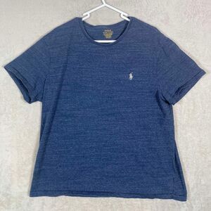 Polo Ralph Lauren T-Shirt Mens XL Blue Custom Slim Fit Heathered Pony Logo Tee